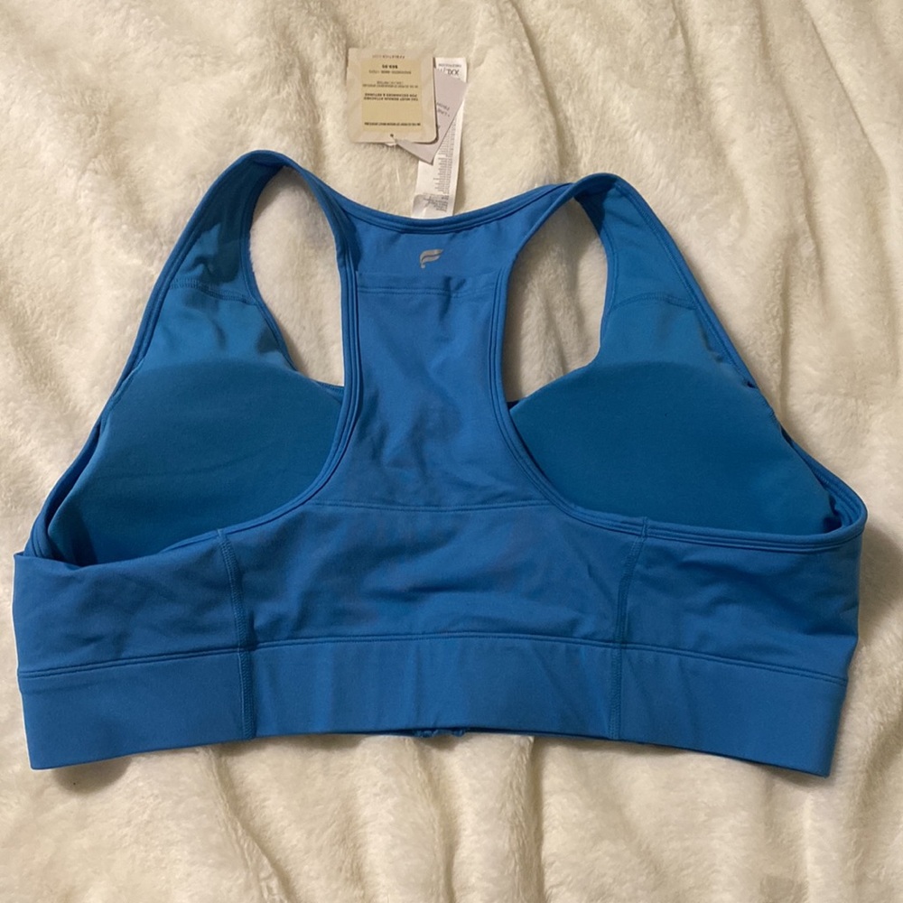 Fabletics Front-Zip Blue Sports Bra - Picture 2 of 5